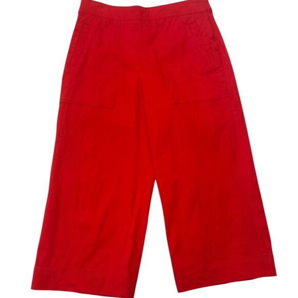 Spanx On-the-Go Cropped Wide Leg Ankle Pants in True Red Women's size L Petite - Picture 4 of 10